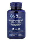 Super Omega-3 EPA/DHA Aceite de pescado de lignanos de sésamo y extracto de oliva, 120 cápsulas