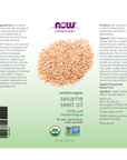Aceite Orgánico de Semilla de Sesamo, 8 Onzas