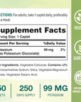 Potassium, 99 Mg, 250 Cápsulas