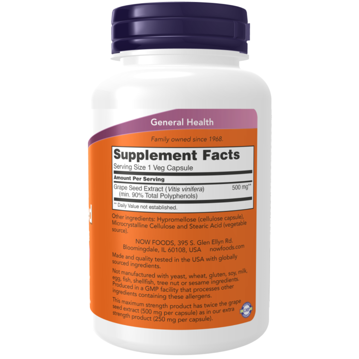 Grapeseed, 500 Mg, 90 Cápsulas