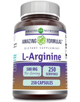 L-Arginina 500mg, 250 cápsulas