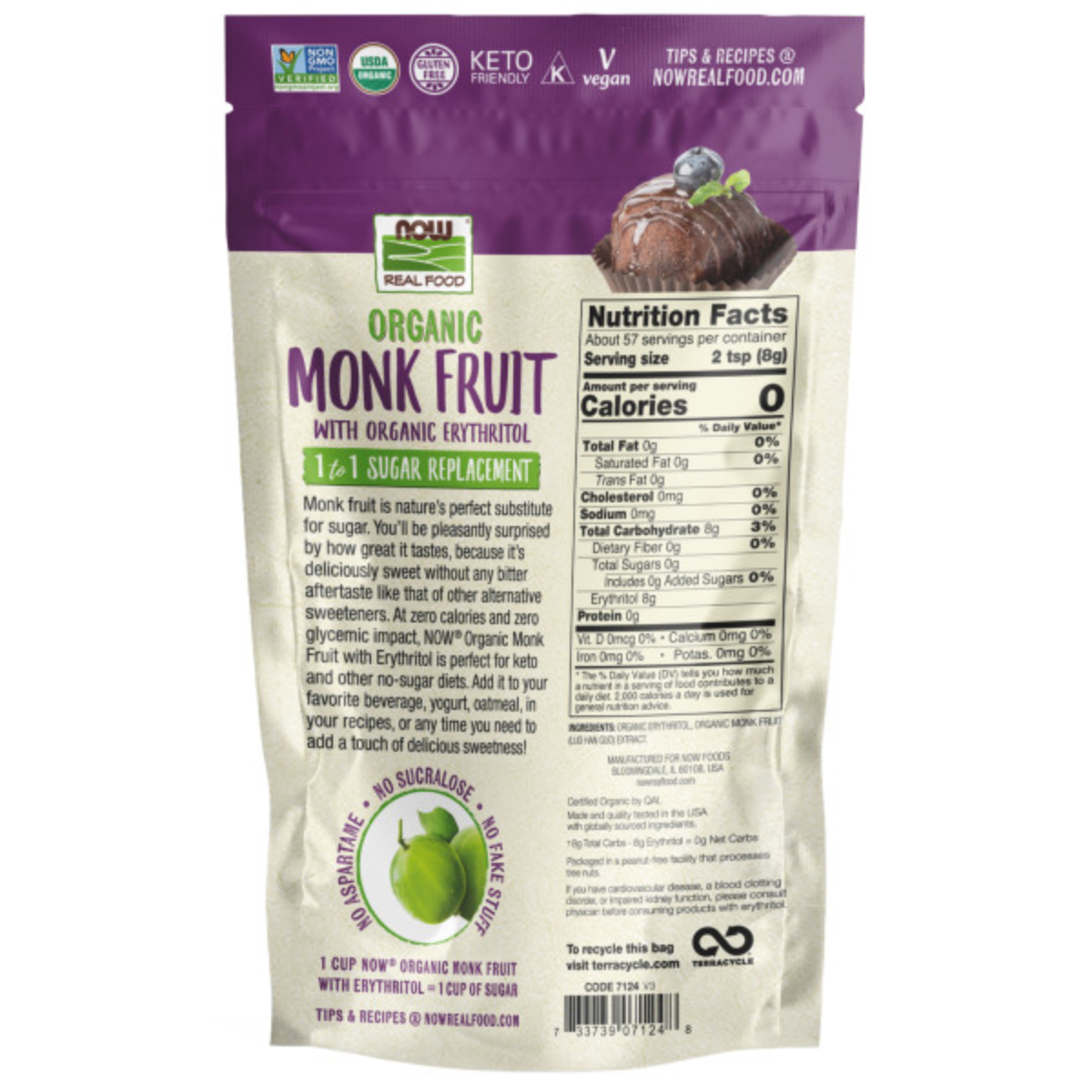 Organic Monk Fruit Powder, 1 Libra