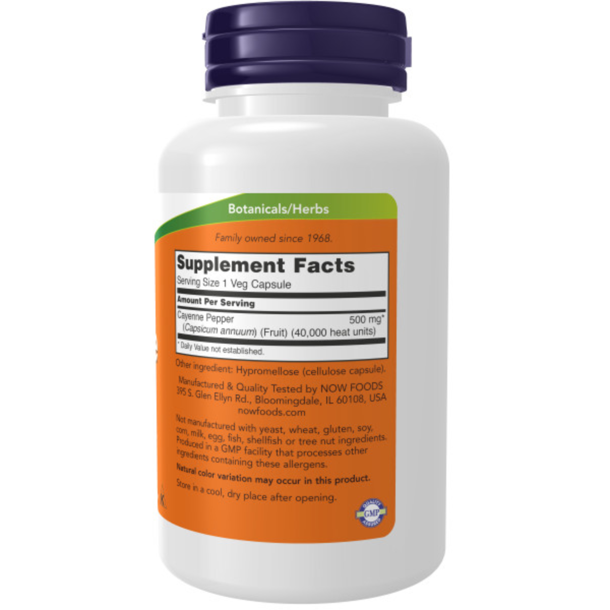 Cayenne, 500 Mg, 100 Cápsulas