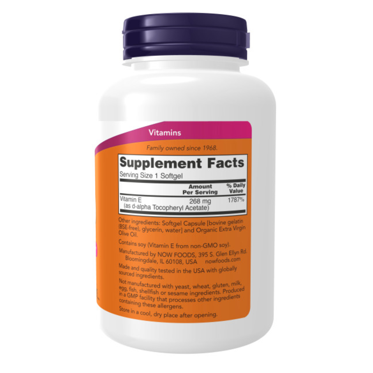 Vitamina E-400, 250 Cápsulas