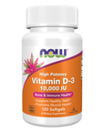 Vitamina D3, 10 000 IU 120 Cápsulas