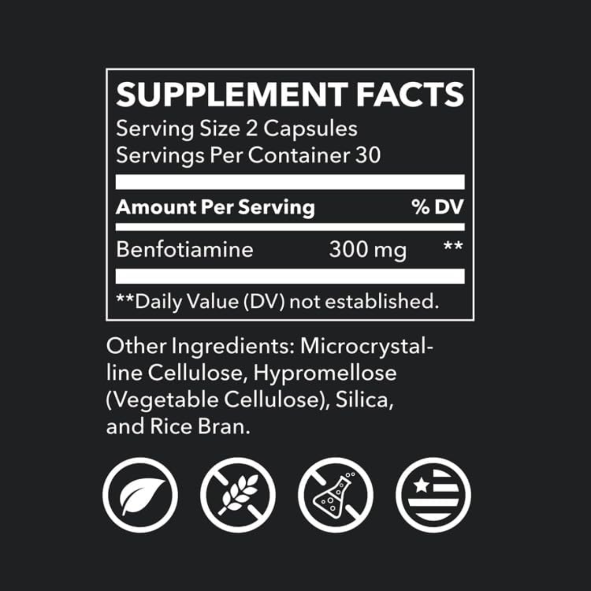 Benfotiamine 300 Mg 60 Cápsulas