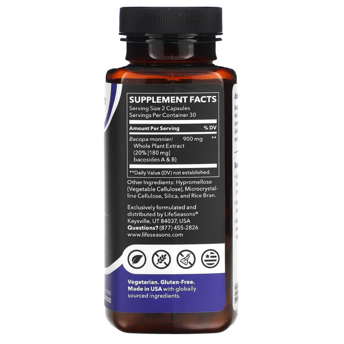 Extracto de Bacopa 900 Mg 60 cápsulas