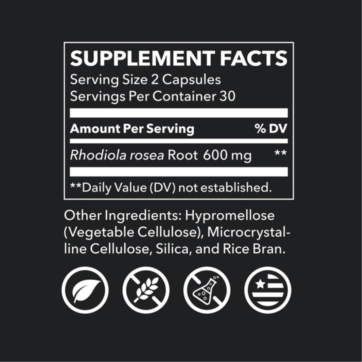 Rhodiola 600 Mg 60 Cápsulas