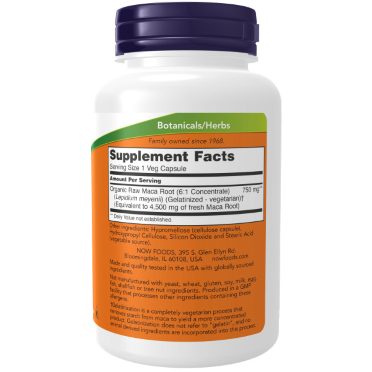 Maca, 750 Mg, 90 Cápsulas