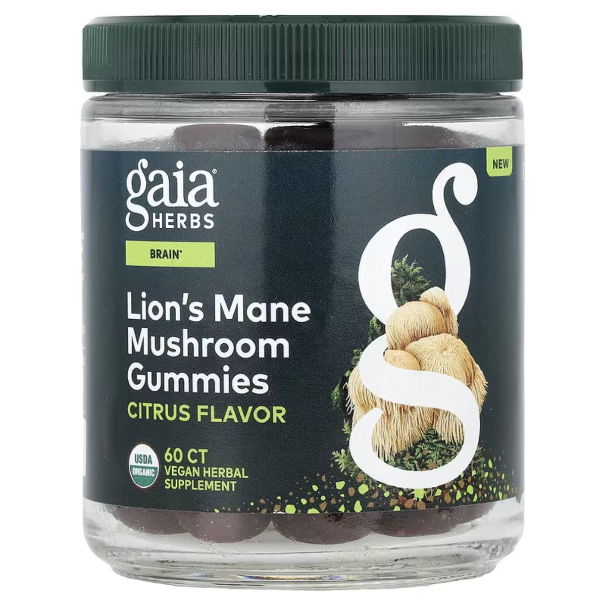 Gomitas de hongo melena de león, Cítricos, 60 gomitas