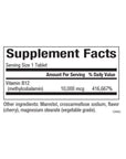 B12 Metilcobalamina 10,000 mcg Masticable (30 tabs), Natural Factors