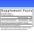 Vitamina D3 + K2, 60 Cápsulas