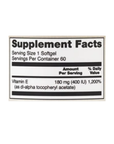 Vitamina E (400 IU) 180 mg, 60 cápsulas