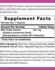 Milk Thistle (Silymarin) Standardized Extract, 250 Mg, 100 Cápsulas