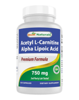 Acetil L-Carnitina y Ácido Alfa Lipoico 750 mg, 120 cápsulas